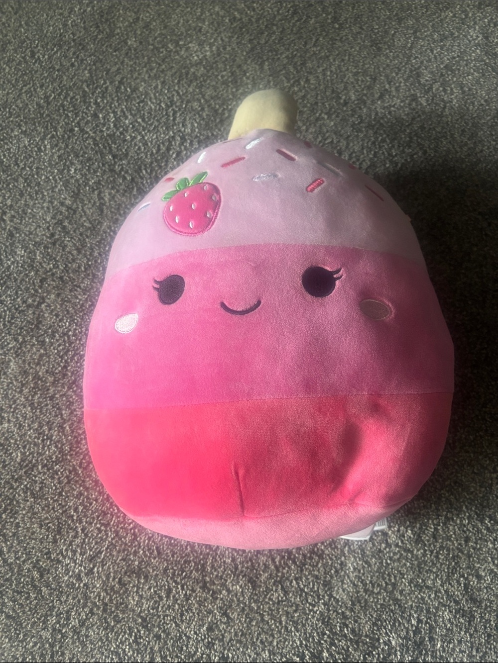 Squishmallows Pink Strawberry Snack Plush Pillow